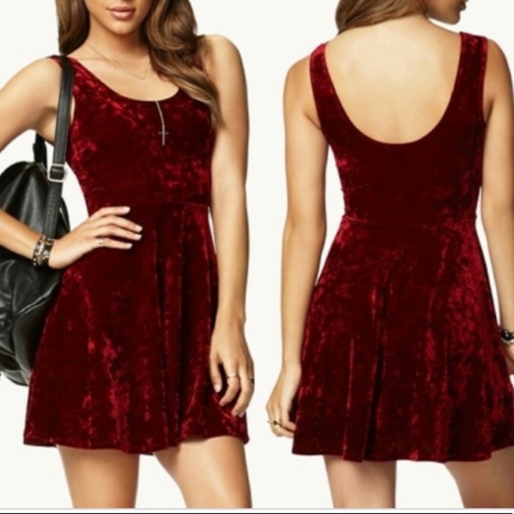 Red Velvet Skater Dress